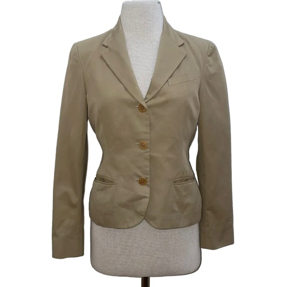 Ralph Lauren BLack Label Khaki Tan Business Casual Classic Blazer Size 10 Medium - Picture 15 of 15